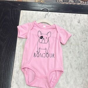 Soft Pink Cartoon Dog Bodysuit